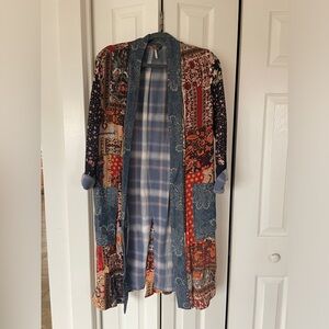 Free People Songbird Patched Open-Front Coat size XS